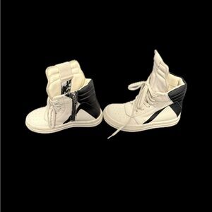 RICK OWENS KIDS Size EU28/US 11 Geobasket leather high-top sneakers